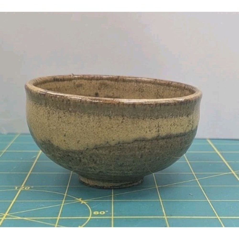 Pottery Bowl Shades of Brown 2" Height 3.25" Diameter Glossy Handcrafted 1990's